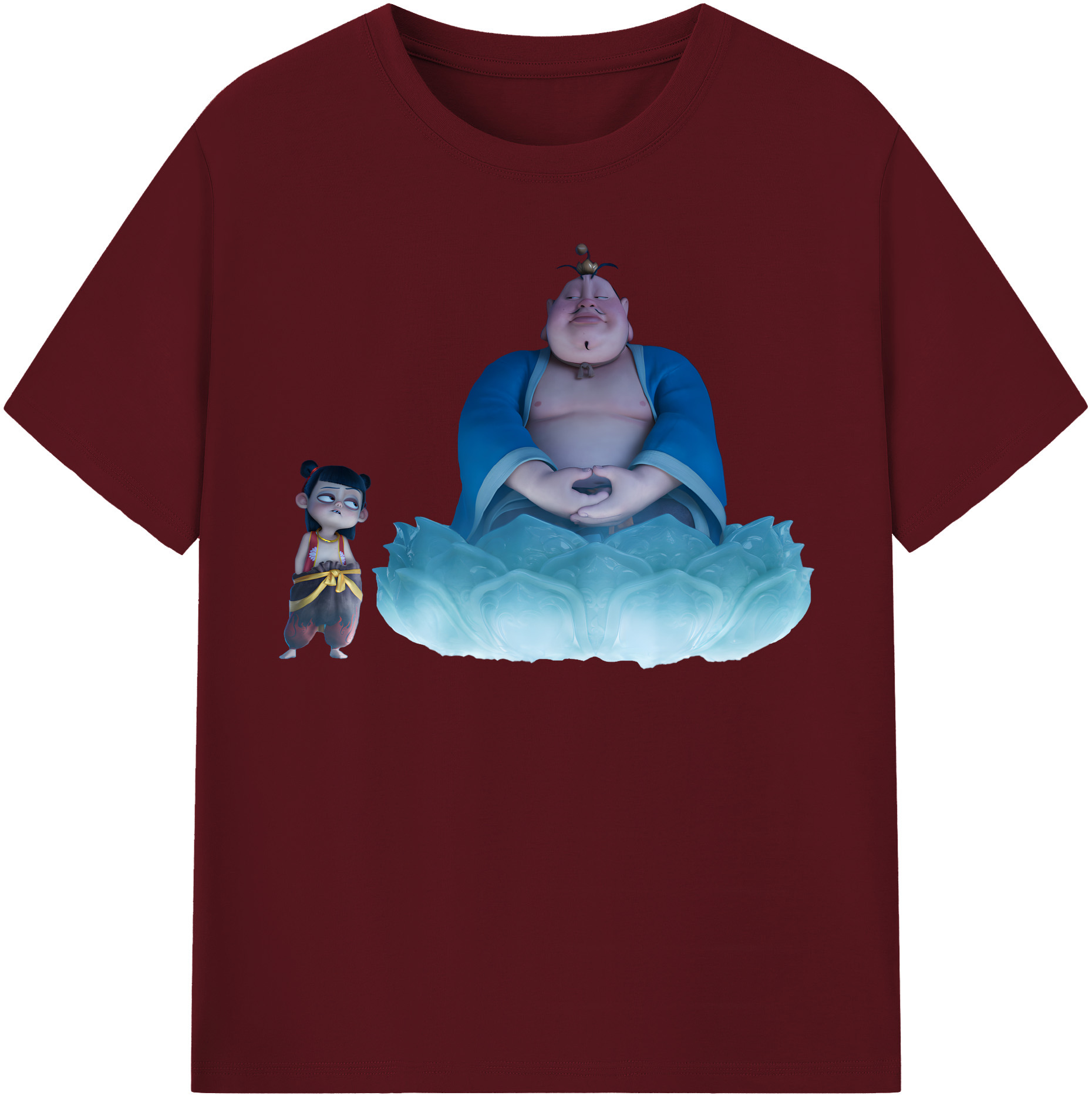 （画像用） Ne Zha 2 ナタ 魔童の大暴れ 綿100％半袖Tシャツ（フロントプリント）